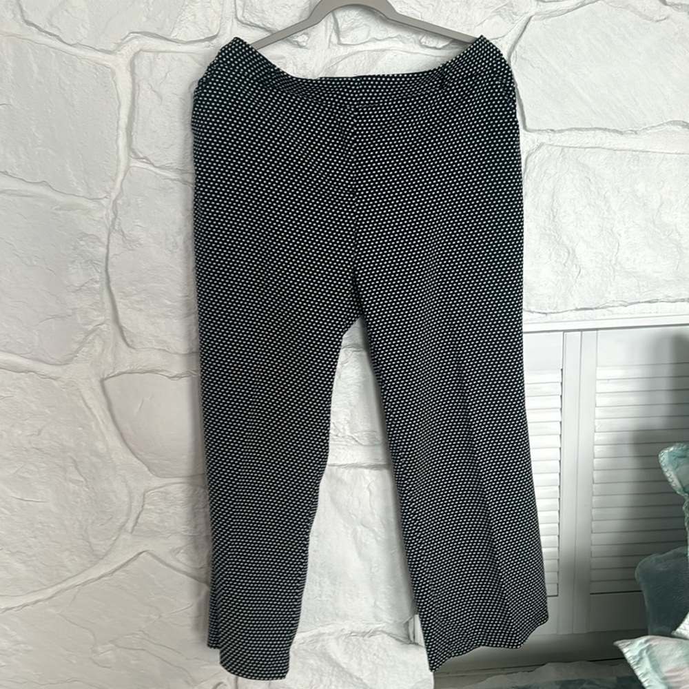 Navy and white polka dot pants Charter Club 14 front & back working pockets